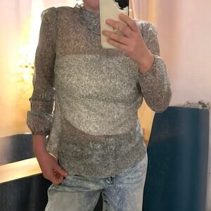 Stella + Ginger Silk Blouse Sheer Metallic Medium